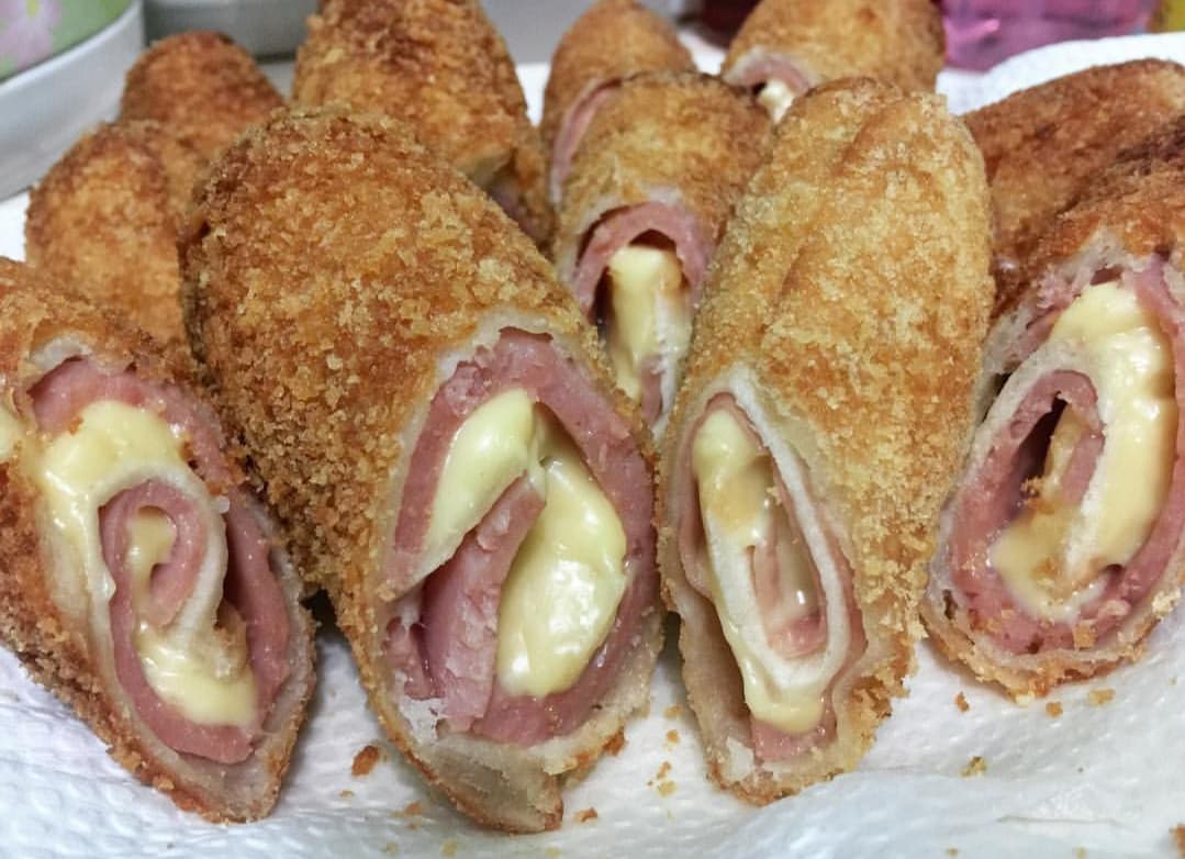 Image result for Fried Ham and Cheese Roll